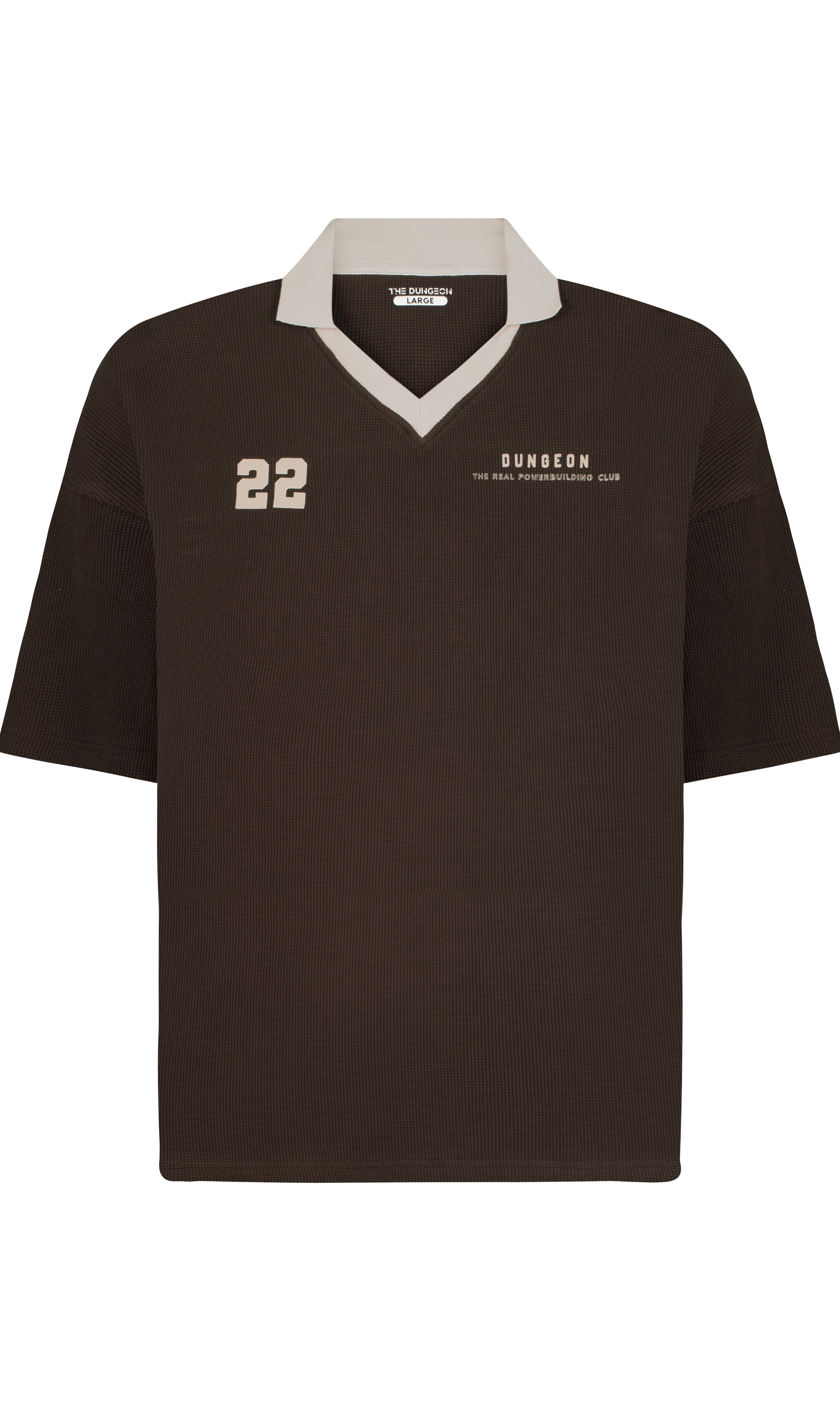 Black sports jersey with number 22 and text on a white background